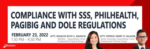 Compliance with SSS, PHILHEALTH, PAG-IBIG FUND and DOLE Regulations