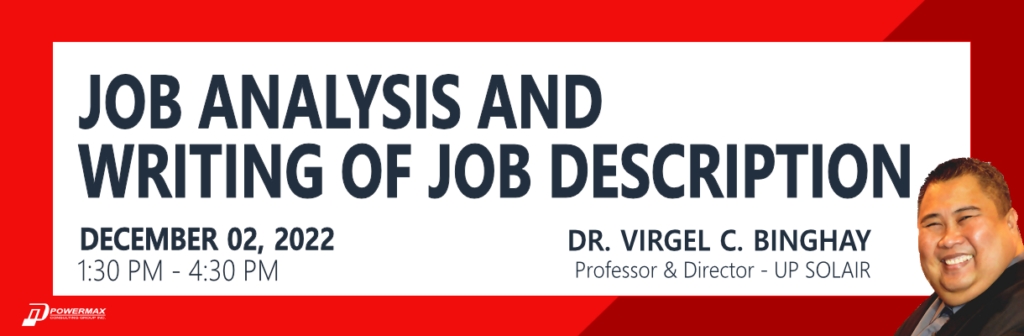 JOB ANALYSIS AND WRITING OF JOB DESCRIPTION