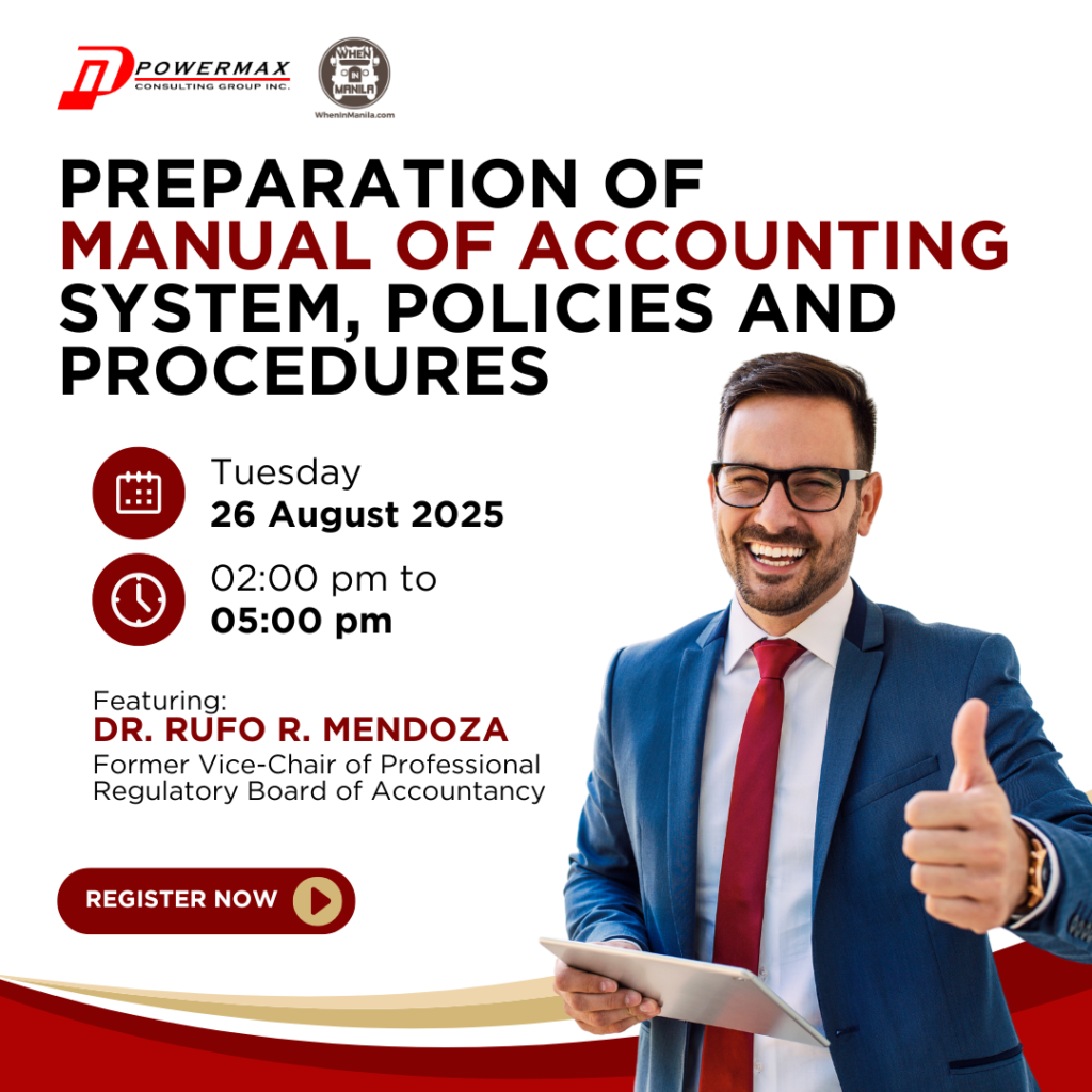 Preparation of Manual of Accounting System, Policies and Procedures